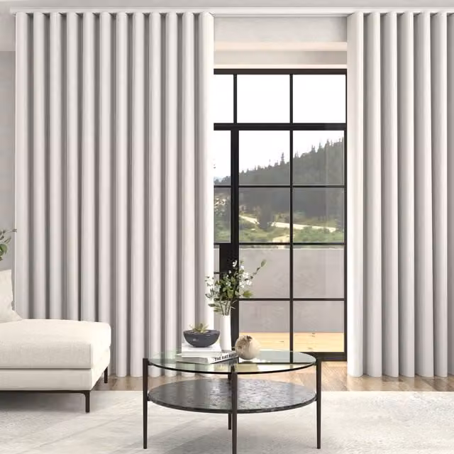 Terrys Kris Woven Diamond Made To Measure Blackout Curtains in Alabaster Wave Style