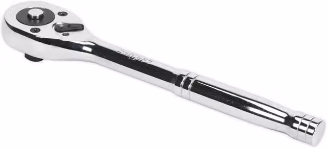Loops 45-Tooth Flip Reverse Ratchet Wrench with 1/2 Inch Square Drive and Pear Head Design in Silver Chrome Vanadium