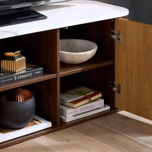 Birlea Russo Modern Walnut TV Unit in Brown, W/D/H: 140 x 40 x 48 cm – 3