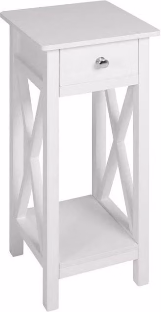 FORGEVIO Modern Slim White Lacquered Hallway Console Table