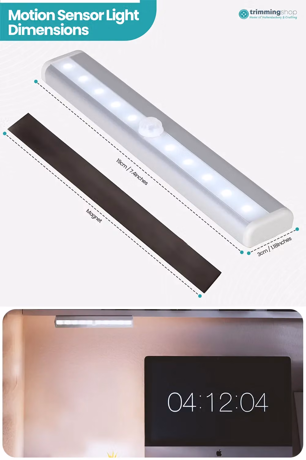Neel Blue 4-Piece Set of White LED Motion Sensor Under Cabinet Lights – 2