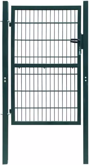Berkfield Home Single 2D Steel Fence Swing Gate, Green, W: 106 cm, H: 190 cm – 1