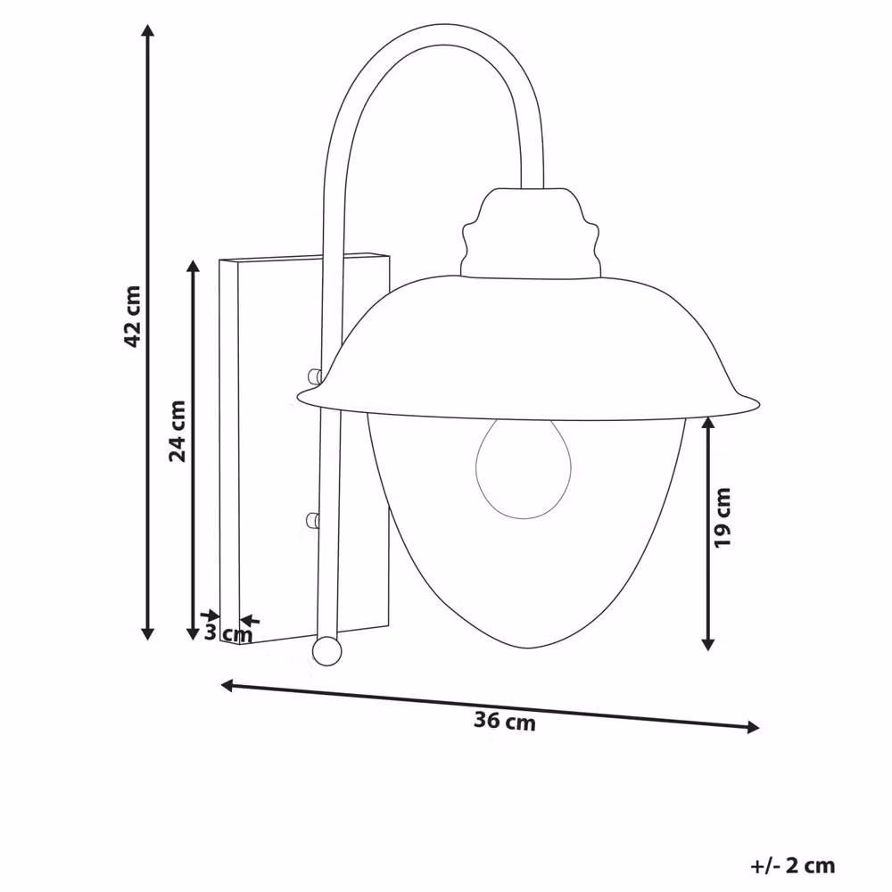 Wyld and Coco Black Metal Outdoor Wall Light with Glass Dome – 3