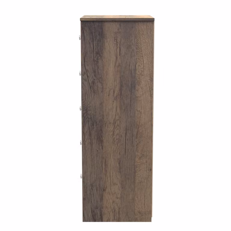 2 U Memphis Ready Assembled 5 Drawer Tall Bedside Chest in Dark Brown