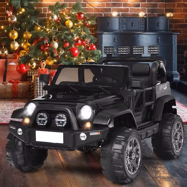Costway Electric Kids Ride On RC Truck in Black