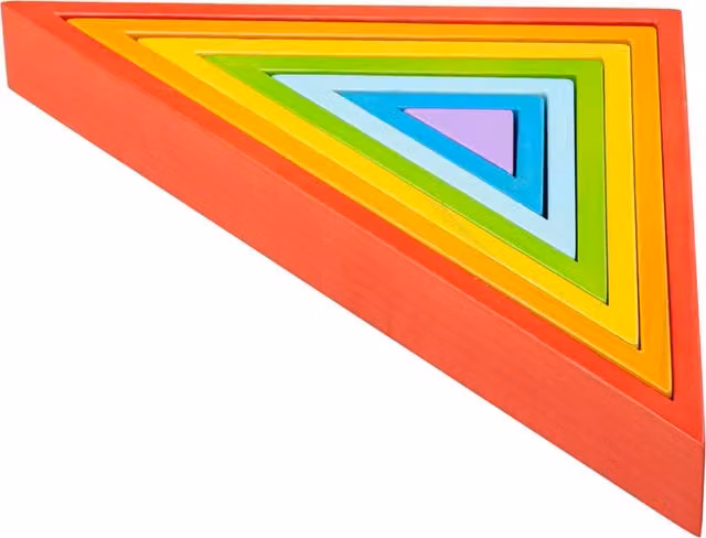 Bigjigs Toys Stacking Triangles Multicoloured Wooden Educational Toy