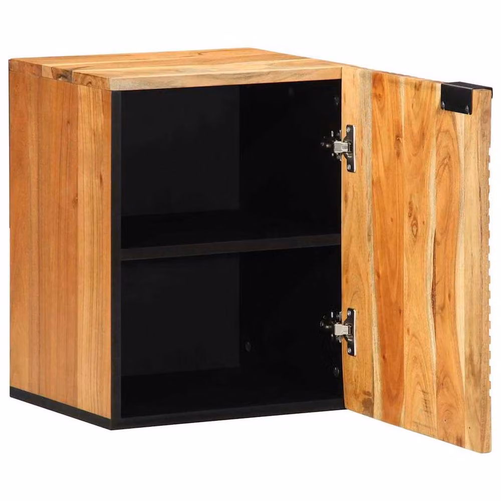Berkfield Home Brown Acacia Wood Hanging Bathroom Cabinet W/D/H: 38 x 33.5 x 48 cm – 2