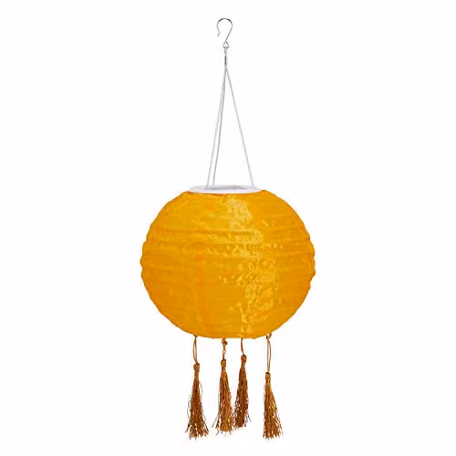 Lights4fun Set of 3 Lucena Tassel Solar Powered Multi Coloured Chinese Hanging Garden Lanterns, IP44 Waterproof – 2