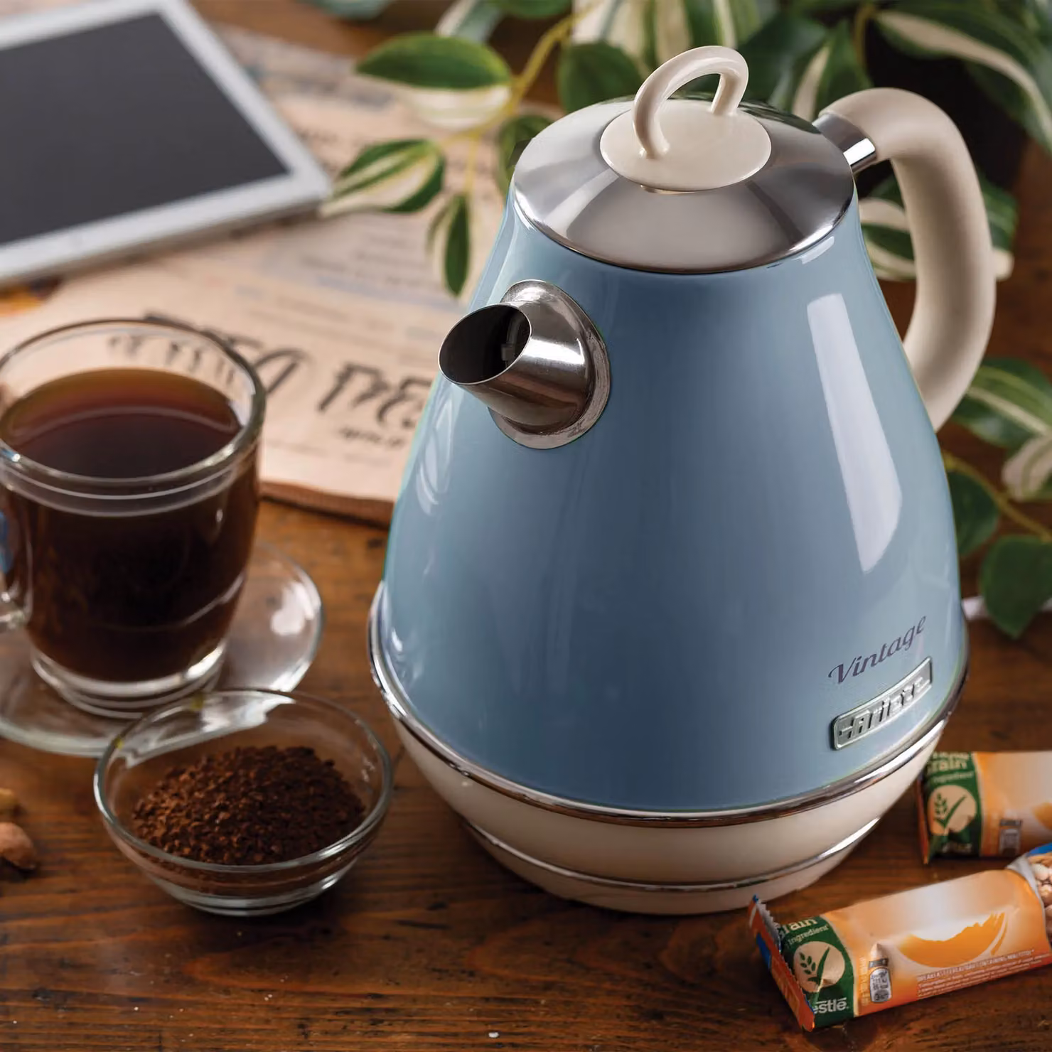 Ariete Blue Metal Cordless Jug Kettle with 1L Capacity and Auto Shut-off – 2