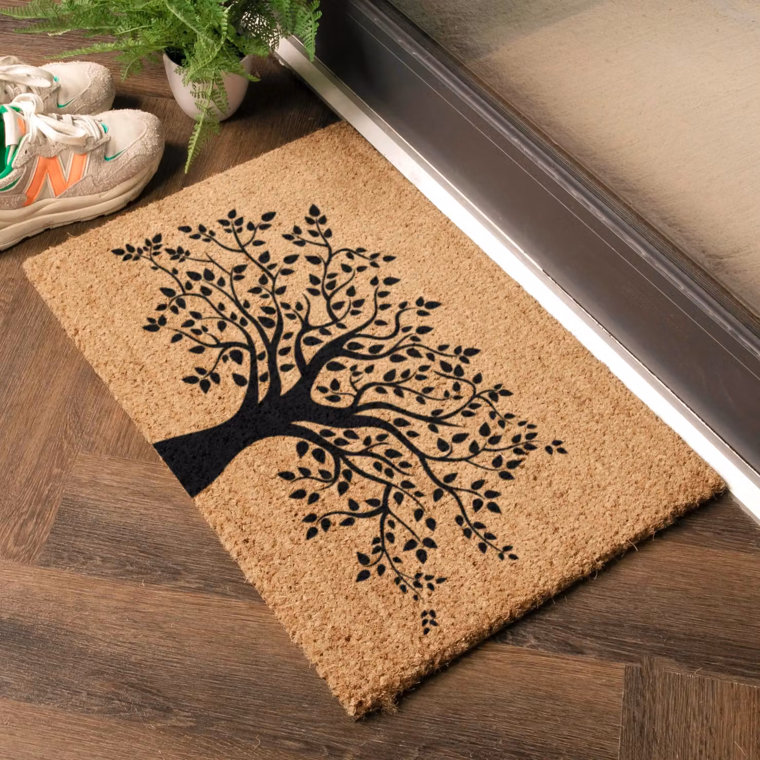 Artsy Mats Tree of Life Doormat, Black, W: 60 cm, D: 40 cm – 2