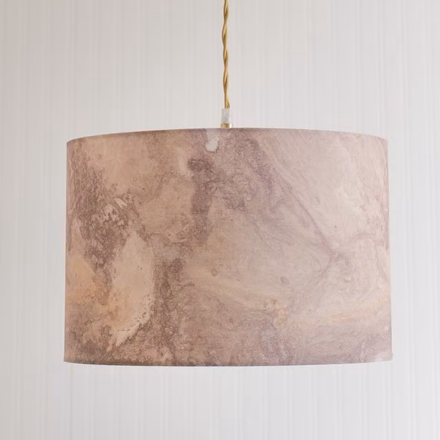 ValueLights Leanne Modern Cylinder Fabric Ceiling Drum Lamp Shade with LED Bulb in Yellow and Beige