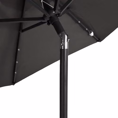 vidaXL Garden Parasol with LEDs and Steel Pole, Anthracite, W: 225 cm, D: 225 cm, H: 212 cm – 4