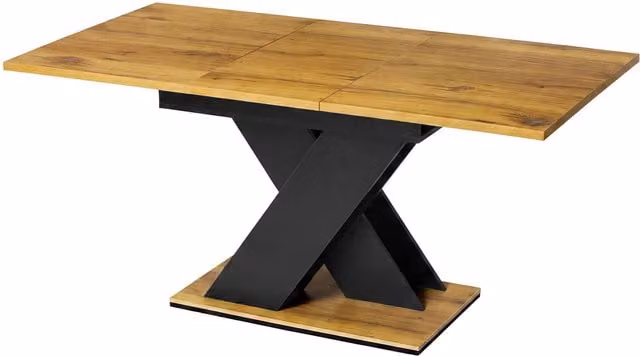 Levede Extendable Oak Dining Table, Brown, W/D/H: 120 x 80 x 75 cm (Extends to 160 cm)