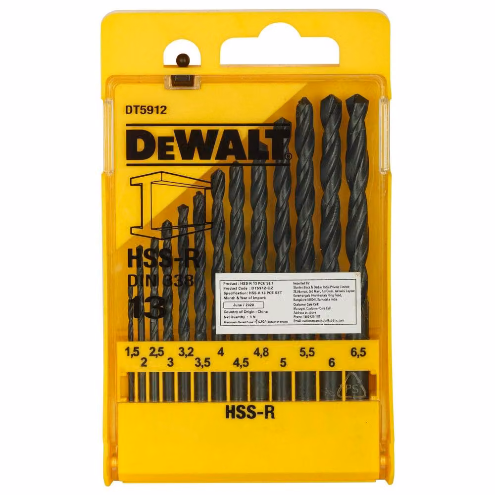 DeWalt Black HSS Stainless Steel Twist Drill Bit Set, 13 Pack – 2