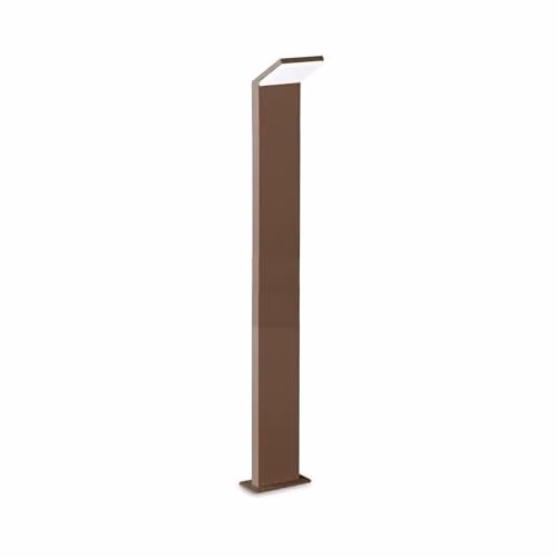 Ideal Lux Style Coffee Brown Integrated LED Outdoor Bollard Floor Lamp, 1100Lm, 4000K, IP54, H: 100 cm