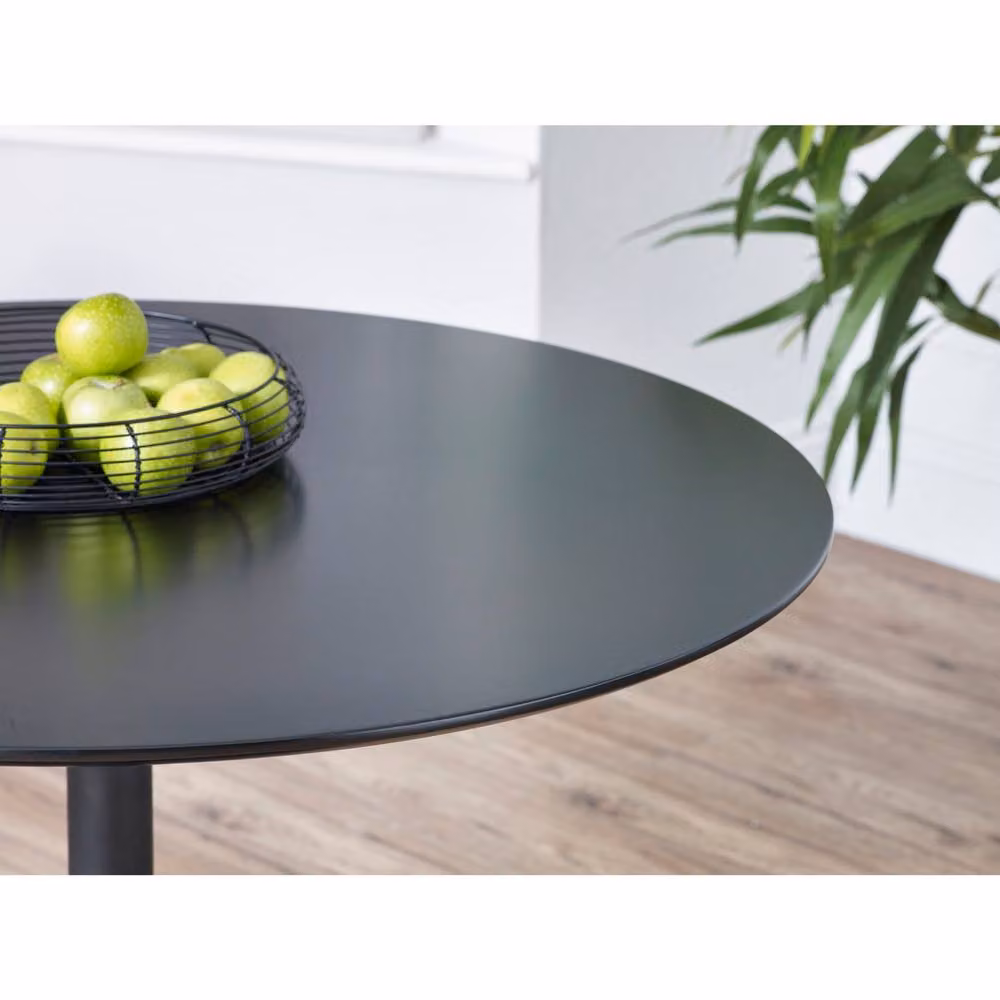 Cheshire Premium Nerano Round Dining Table in Black, Diameter: 100 cm – 3