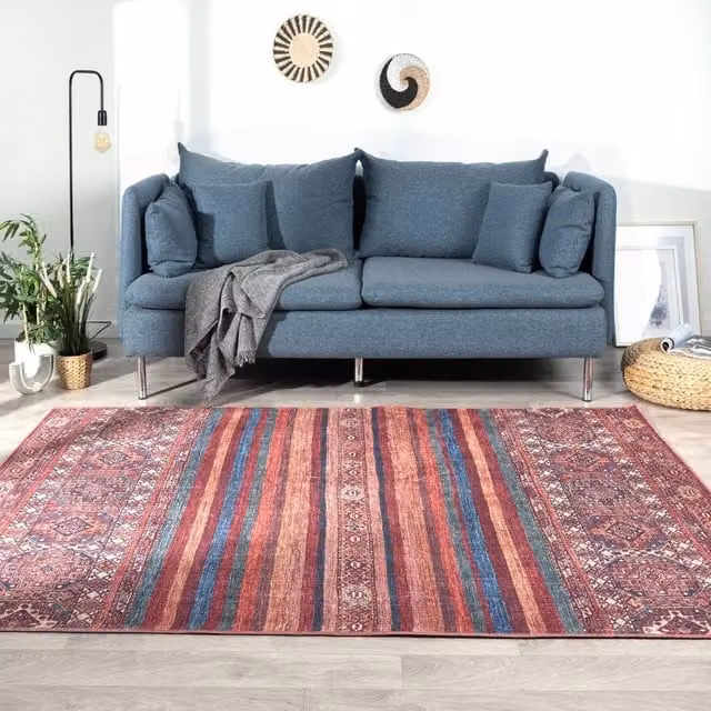 The Rug Shop UK Brown and Multicolour Abstract Geometric Traditional Rectangular Rug, W: 160 cm, D: 230 cm