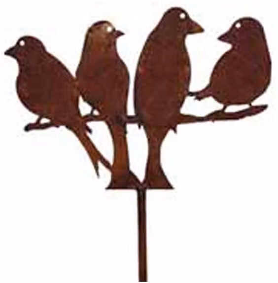 Poppyforge Love Doves Steel Plant Border Supports, Pack of 2, Brown, Height: 170 cm