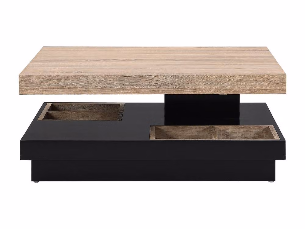 Vente-unique Swiveling Square Coffee Table in Black Lacquered MDF, W/D/H: 80 x 80 x 34 cm – 2