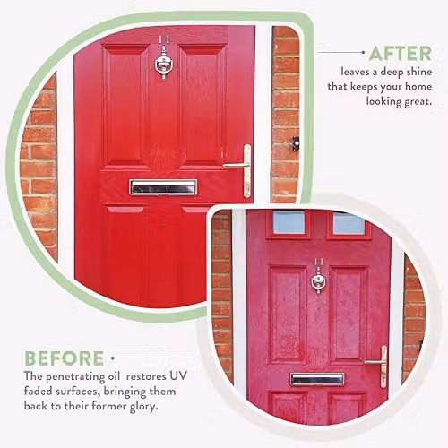 GLEAN Door Restore Colour Reviver Liquid, Opaque White Weatherproof Plastic Restorer, 1 l – 3