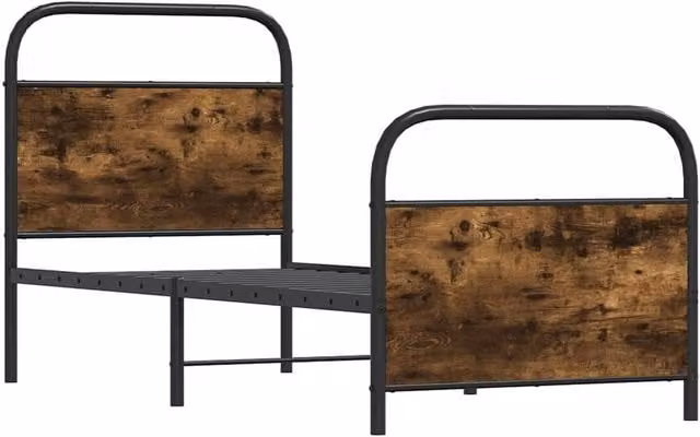 Berkfield Home Elegant Bed Frame in Smoked Oak Brown, W/D/H: 80 x 200 cm – 1