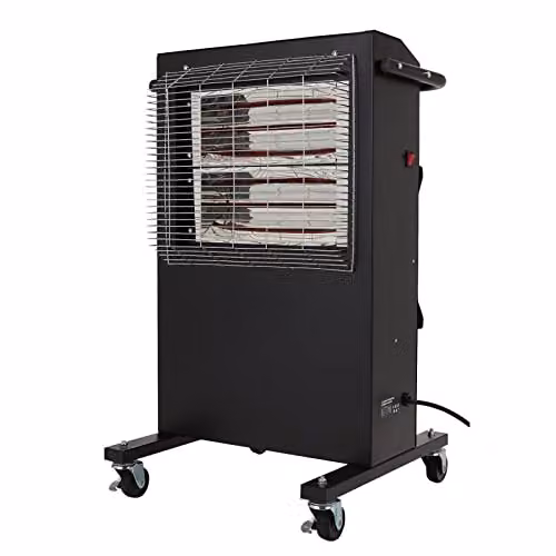 Draper 2.4kW Black Infrared Cabinet Heater with Thermostat and Tilt Protection – 1