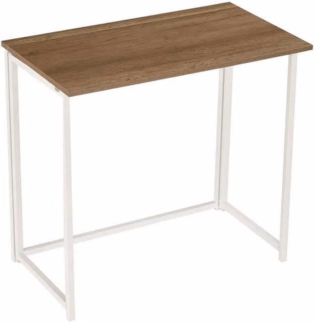 VOGREX White Wooden Folding Computer Desk for Home Office Use