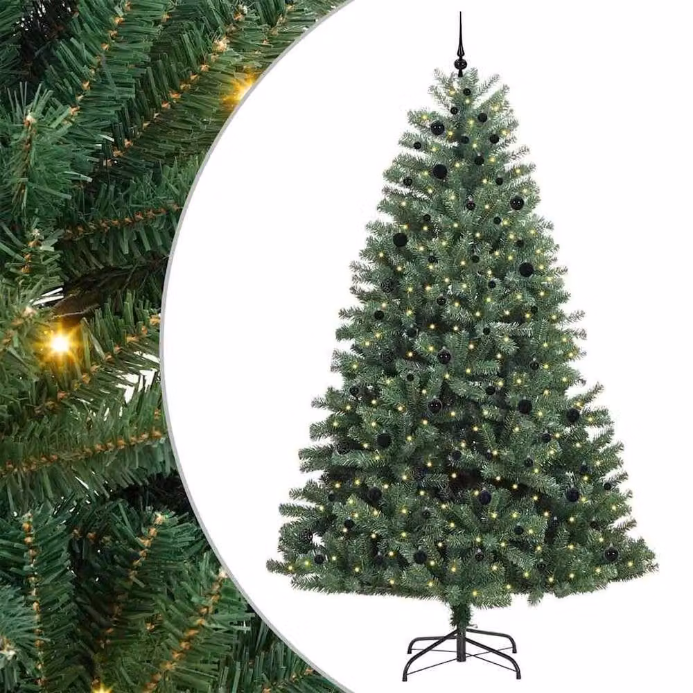 Berkfield Home Green Artificial Hinged Christmas Tree, Height: 270 cm – 2