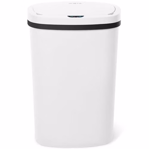 NETTA 50L Automatic Motion Sensor Kitchen Bin with Infrared Lid and Non-Skid Base, White – 1