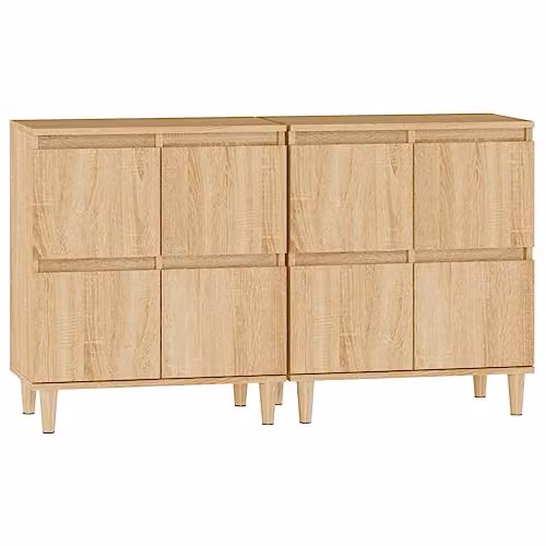 vidaXL Set of 2 Sonoma Oak Sideboards in Brown, W/D/H: 60 x 35 x 70 cm