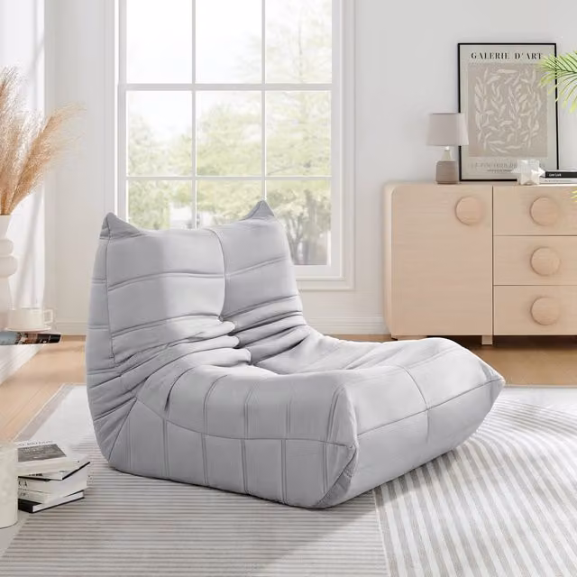 Bravich LTD Cocoon Lounge Chair in Grey Microfibre Fabric