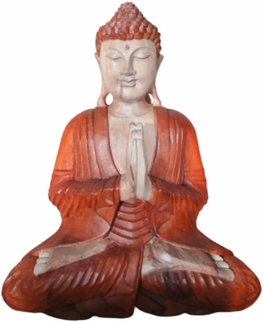 KDMD Hand Carved Ethnic Buddha Statue in Brown, Height: 40 cm – 1