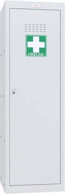 Phoenix Safe Company Light Grey Medical Cube Locker MC1244GGK with Key Lock and Hinged Doors, 173L, W: 120 cm, D: 100 cm – 1