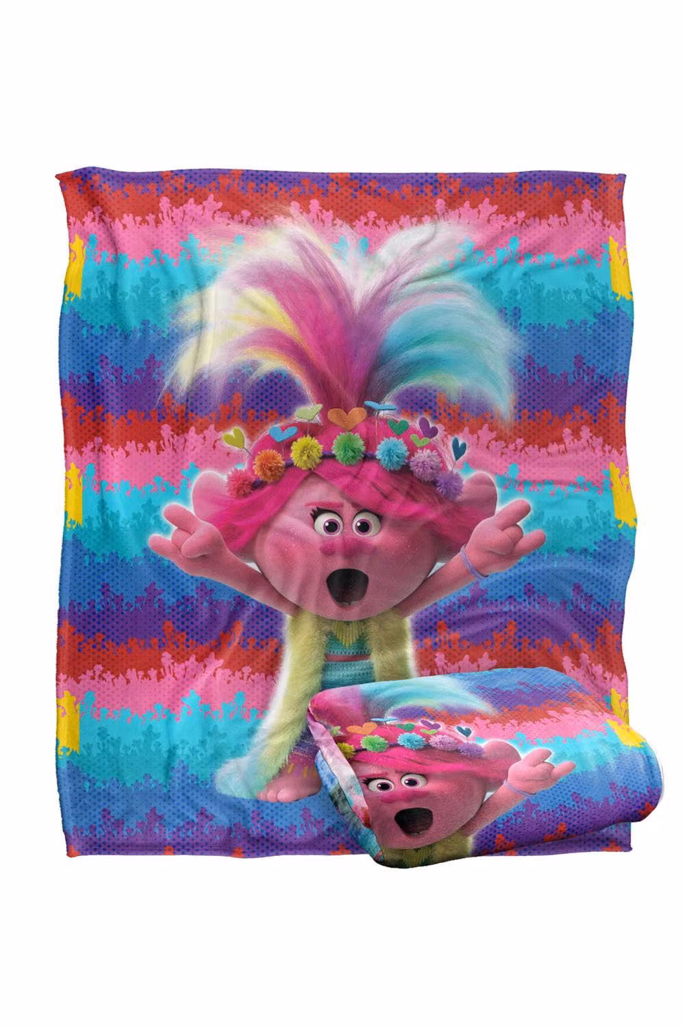 DreamWorks Trolls Music Rules Super Soft Throw Blanket, Multicolour, W: 152 cm, D: 127 cm – 2