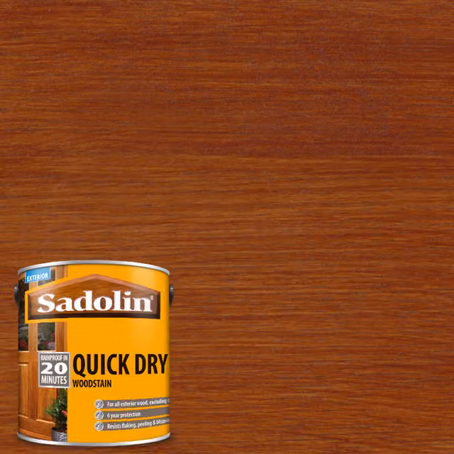 Sadolin QD Water Based Weatherproof Woodstain, Redwood, 1 l