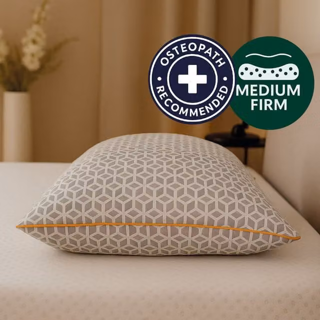 Brightr Sleep Luna Grey Memory Foam Pillow with Cooling, Antibacterial and Allergy-Friendly Removable Cover for Side, Back and Stomach Sleepers – 1