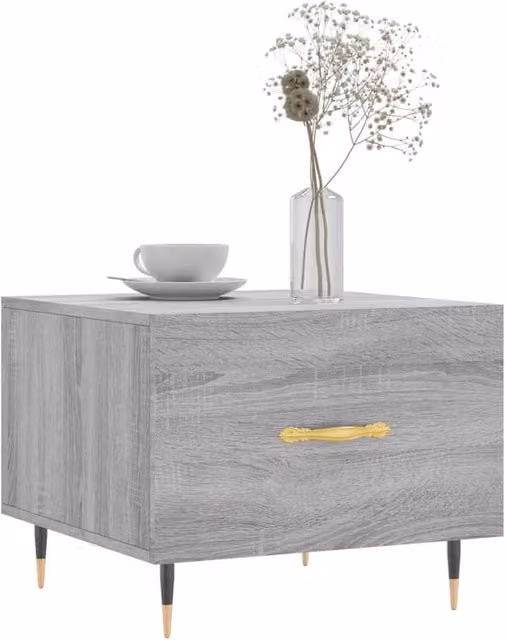 Berkfield Home Decorative Coffee Table in Grey Sonoma, W/D/H: 50 x 50 x 40 cm – 1