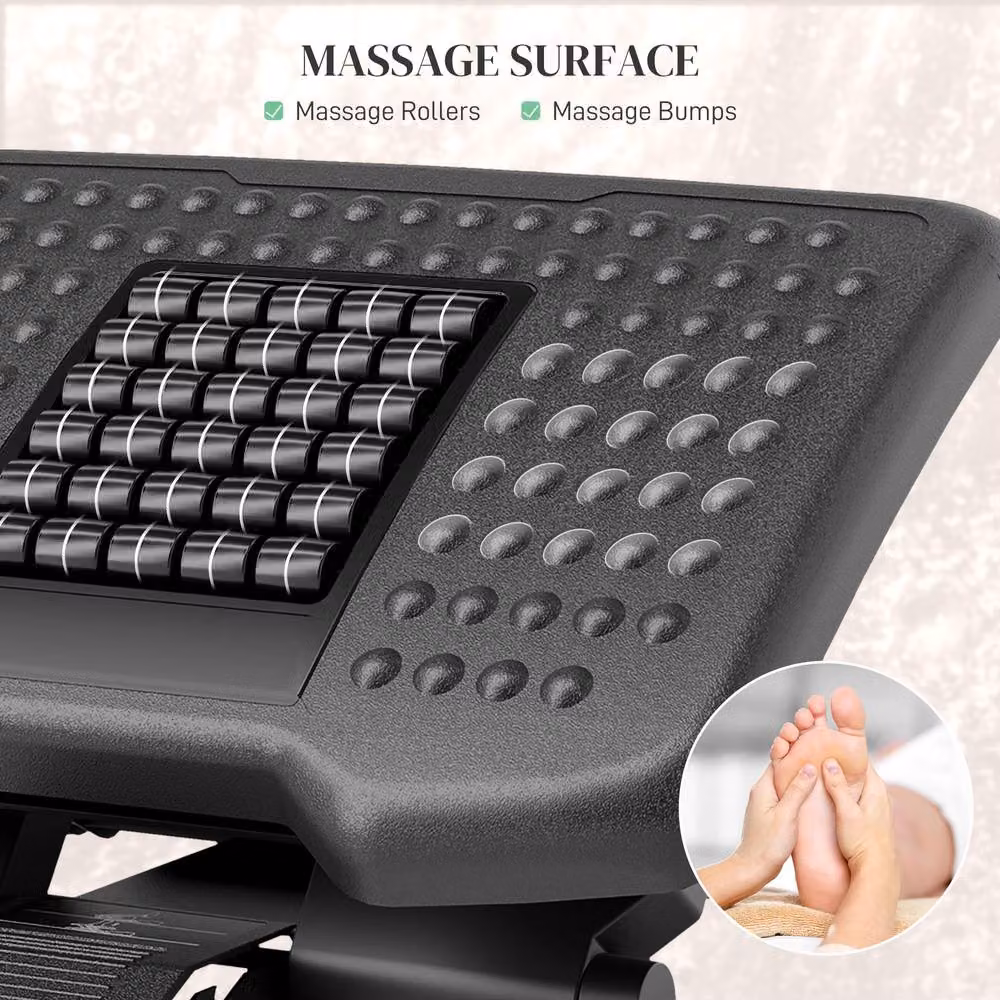 STILVORA Adjustable Desk Footrest with Massage Surface in Black – 5