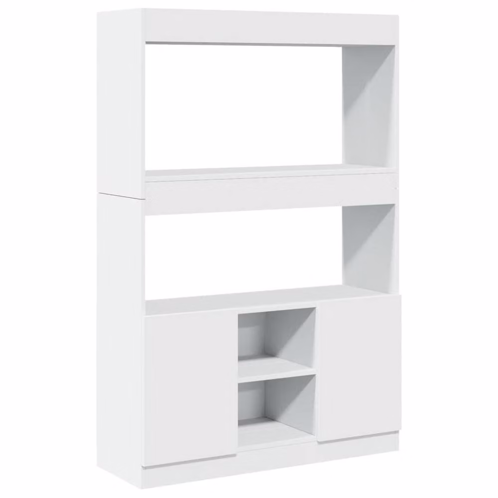 Berkfield Home White Highboard in Matt MDF, W/D/H: 92 x 33 x 140 cm – 2