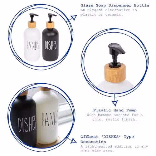 Harbour Housewares Black Glass Soap Dispenser 276ml – 2