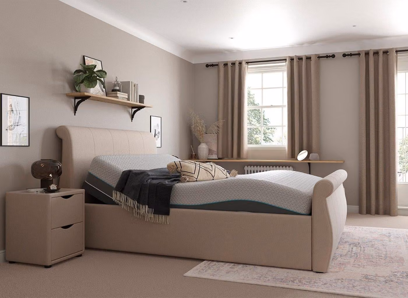 Dreams Lucia Sleepmotion Single 200i Adjustable Upholstered Bed Frame, W: 80 cm, L: 200 cm