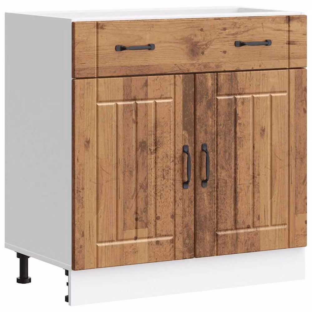 Berkfield Home Lucca Kitchen Base Cabinet in Brown Old Wood – 2