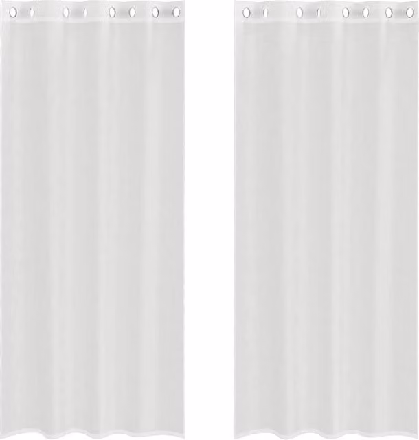 Berkfield Home White Semi-Transparent Voile Fabric Curtain Panels with Eyelets, 2 Pack