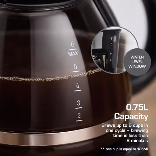 Swan Programmable Filter Coffee Machine with Digital Timer and Glass Jug, Black, 0.75 l – 9