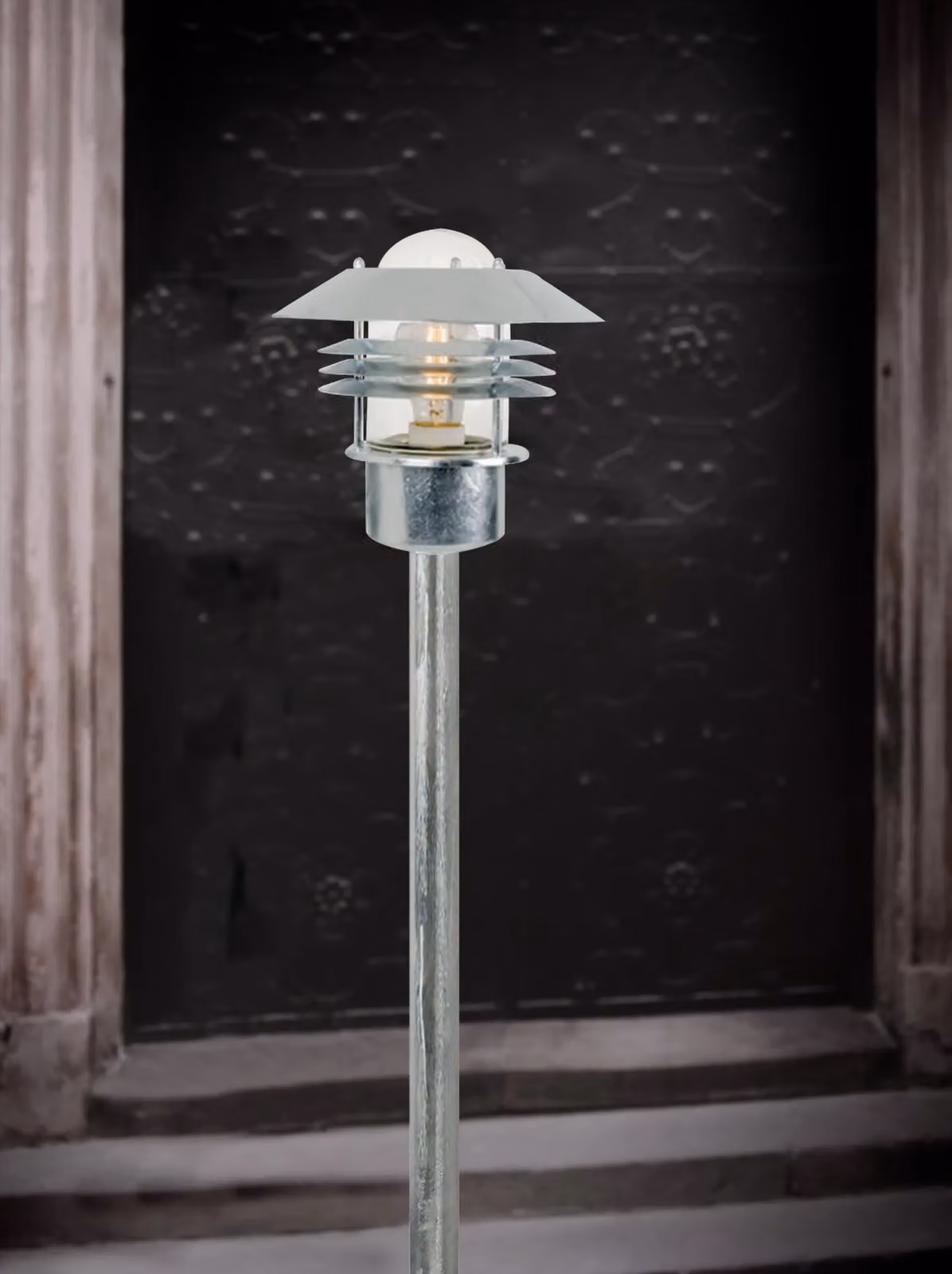 Nordlux Veje Silver Galvanised Steel Outdoor Post Light with E27 Bulb Socket, IP54 Rated, Saltwater Resistant – 2