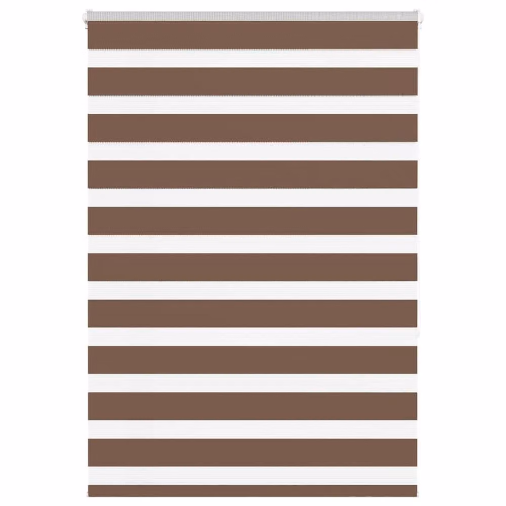 Berkfield Home Elegant Zebra Blind in Brown, W: 100 cm, H: 150 cm, Polyester Fabric – 2