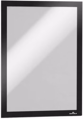 Durable DURAFRAME Self-Adhesive A4 Magnetic Signage Frame, Black, Pack of 2 – 1