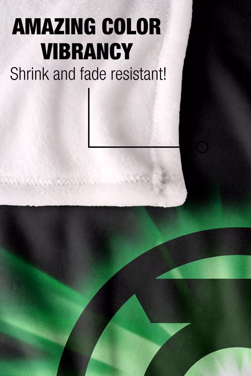Warner Bros. Green Lantern Green Glow Super Soft Fluffy Polyester Throw Blanket, Extra Large, Green and Black – 4