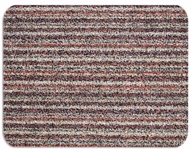 FWStyle Striped Cotton Anti Slip Dirt Stopper Door Mat, Brown and Multicolour, W: 65 cm, L: 150 cm