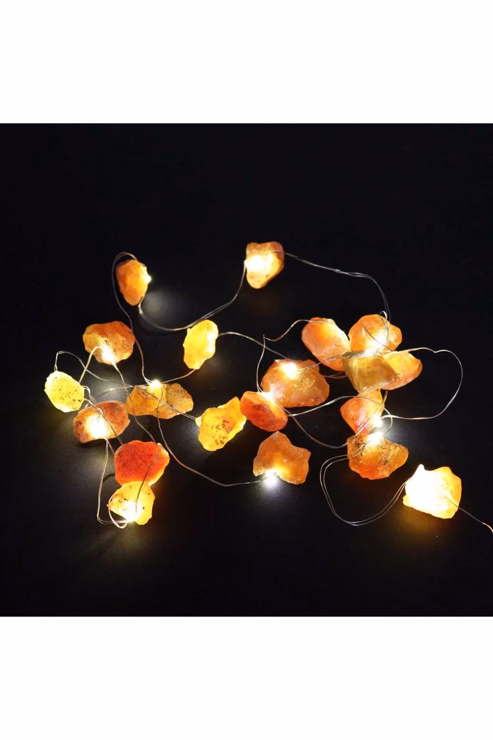 KDMD Orange Jade Gemstone LED String Lights with USB Power – 2